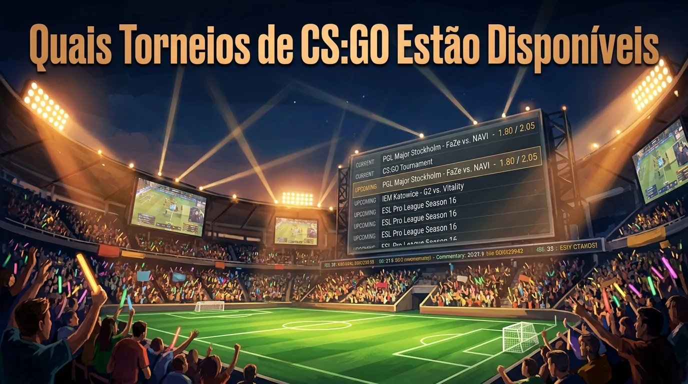 Entrada em estádio cheio com torneios CS:GO disponíveis para apostas.
