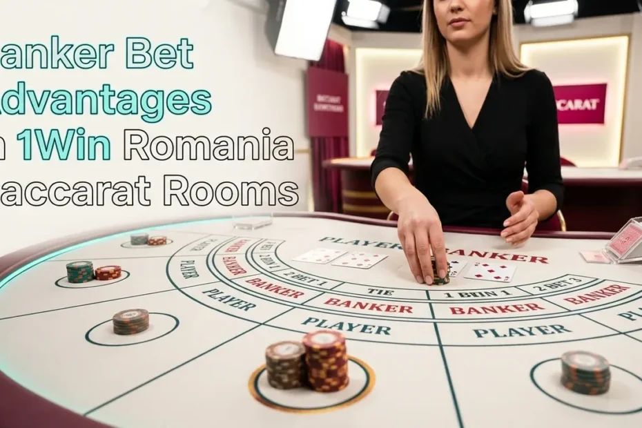 Baccarat table with winning Banker bet.